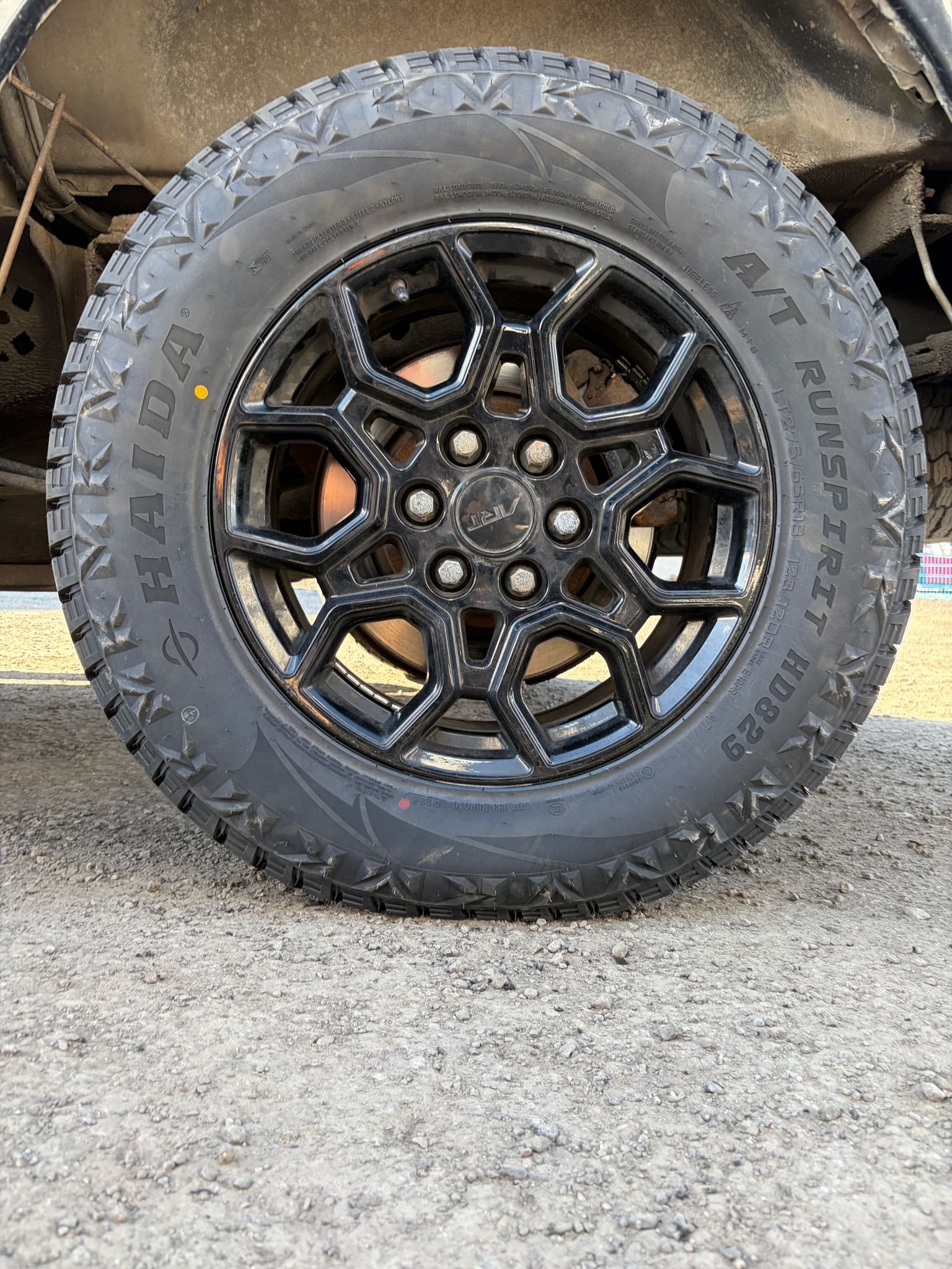 Installed tire serviced by AutoGroove
